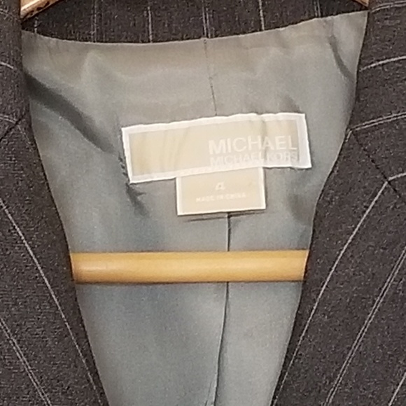 Michael Michael Kors Pinstripe Blazer Gray 4 - Picture 3 of 4